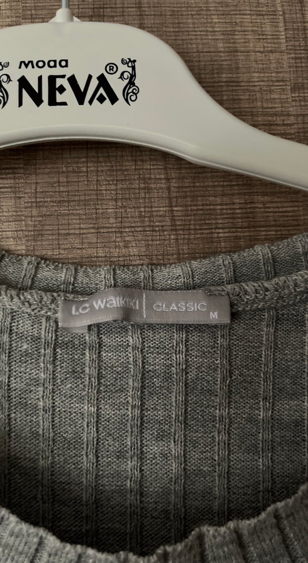 Gri Kolsuz Örgü Kadın Elbise - Görsel 2