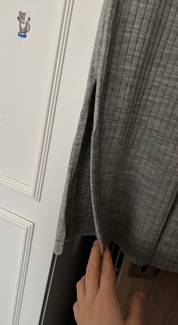 Gri Kolsuz Örgü Kadın Elbise - Görsel 3