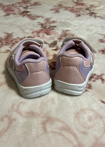 Kız Çocuk Pembe Bağcıklı Cırtlı Spor Ayakkabı - Görsel 5