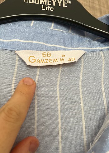 Mavi Çizgili Uzun Kollu Keten Gömlek - Görsel 4