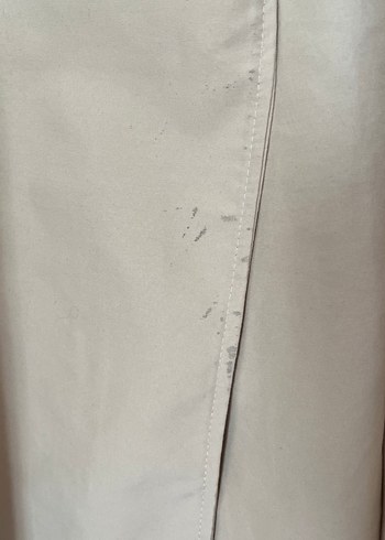 Bej Kadın Uzun Keten Trençkot - Görsel 2