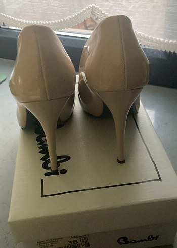 Diğer Bej Gri Stiletto Topuklu Kadın Ayakkabı