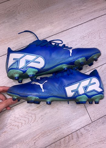 Erkek Mavi Futbol Ayakkabısı Velcro Detaylı