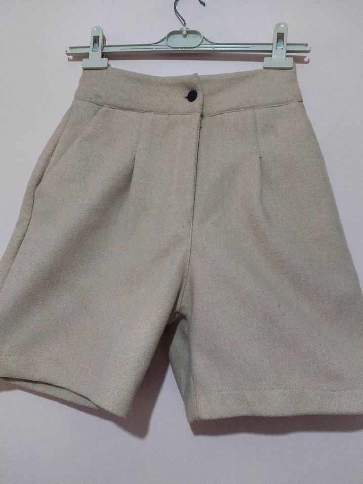 Bej Kadın Mini Bermuda Şort - Görsel 2