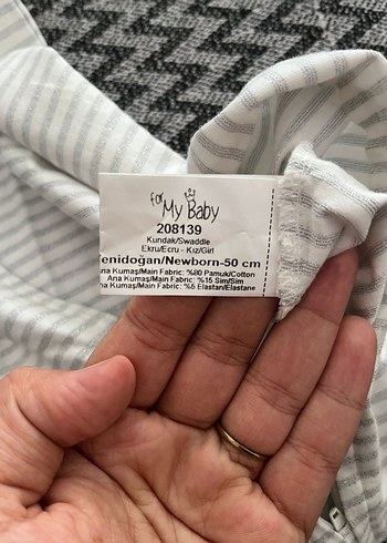 Gri Çizgili Bebek Kundak Uyku Tulumu - Görsel 4
