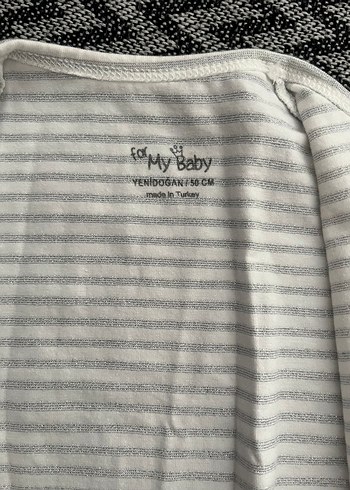 Gri Çizgili Bebek Kundak Uyku Tulumu - Görsel 3