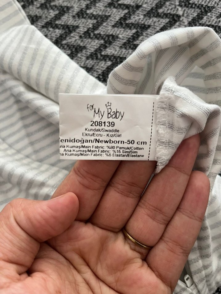Gri Çizgili Bebek Kundak Uyku Tulumu - Görsel 4