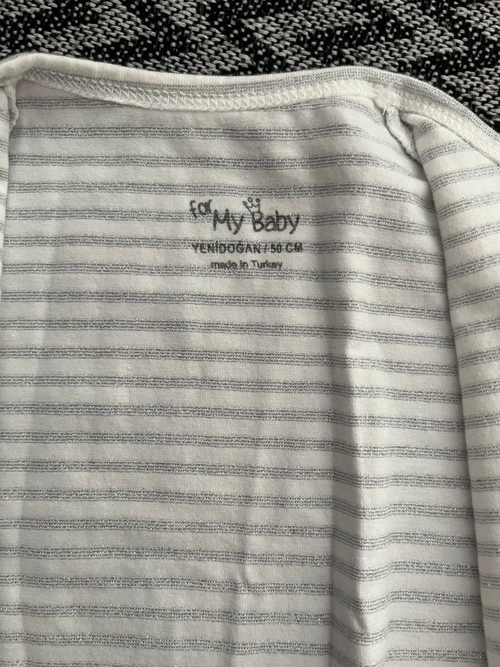 Gri Çizgili Bebek Kundak Uyku Tulumu - Görsel 3