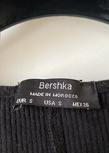 Bershka Siyah Uzun Kollu Fitilli Uzun Elbise