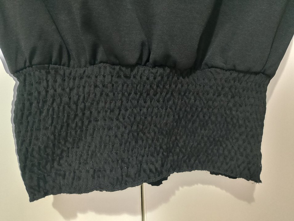Siyah Crop Top, Kısa Kollu,korse detaylı - Görsel 2