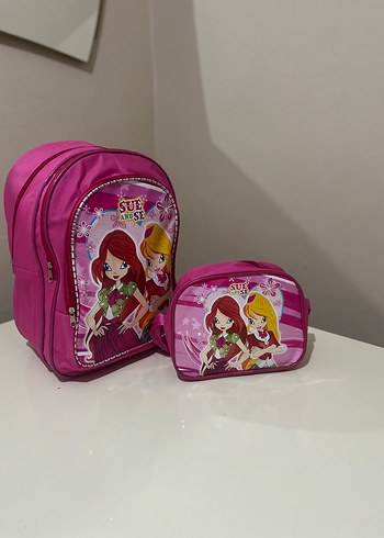 Renkli Pembe Çocuk Okul Çantası
