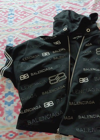Siyah Payetli Balenciaga Kadın Ceket