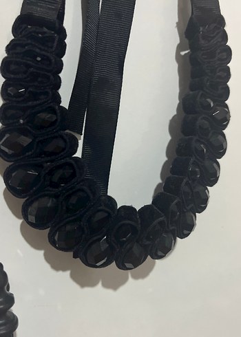Koton Esnek Siyah Yılan Desenli Gotik Midi Kolye