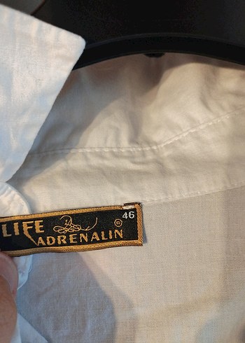 Düğmeli, Baskılı Beyaz Kadın Gömlek - Görsel 3