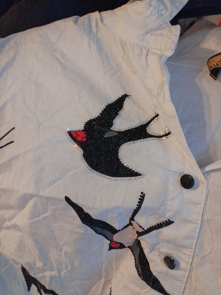 Düğmeli, Baskılı Beyaz Kadın Gömlek - Görsel 2