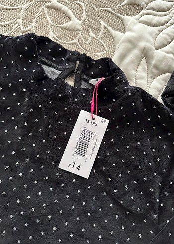 Puantiye Desenli Siyah Triko Midi Elbise - Görsel 2