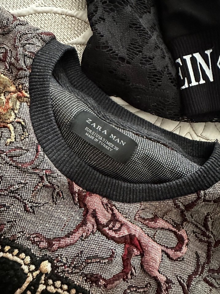 ÖZEL SERİ Bohem Desenli Gri Erkek Sweatshirt - Görsel 3