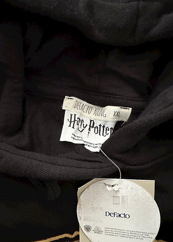 Kapüşonlu Siyah Hogwarts Sweatshirt - Görsel 2