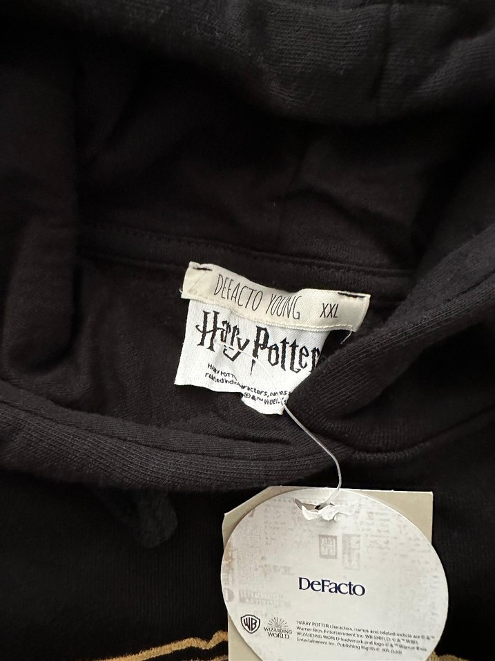 Kapüşonlu Siyah Hogwarts Sweatshirt - Görsel 2