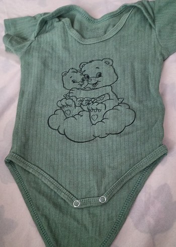 Düğmeli Yeşil Bebek Erkek Body