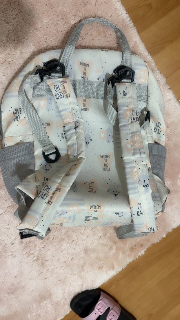 Gri Pastel Desenli Bebek Çantası - Görsel 3