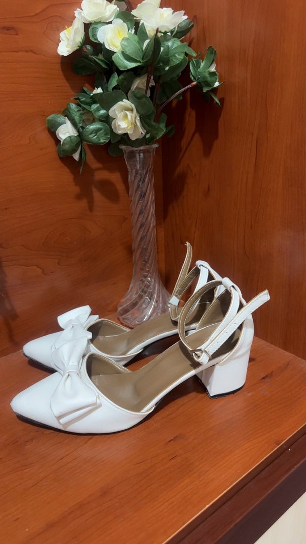 Beyaz Stiletto Topuklu Kadın Abiye Ayakkabı - Görsel 2