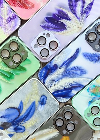 Renkli Parlak Tüy Desenli Bohem Telefon Kılıfı