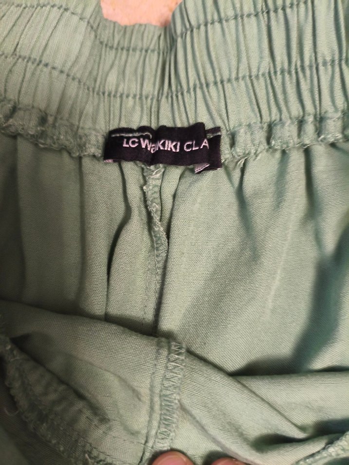 Yeşil Rahat Kesim Kadın Kumaş Pantolon - Görsel 3