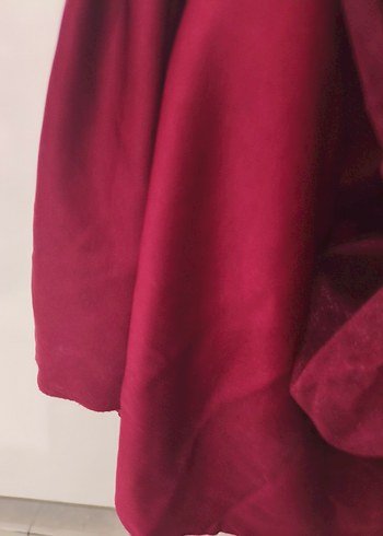 Bordo Uzun Kollu Nakışlı Abiye Elbise - Görsel 2