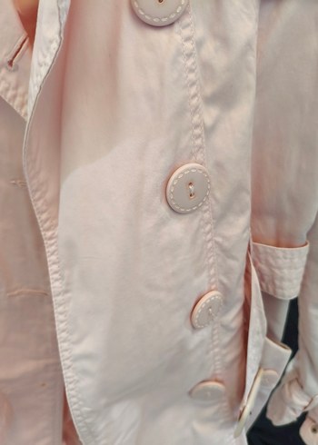 Düğmeli Pembe Midi Trençkot - Görsel 6