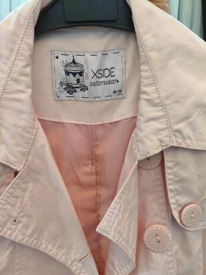 Düğmeli Pembe Midi Trençkot - Görsel 2