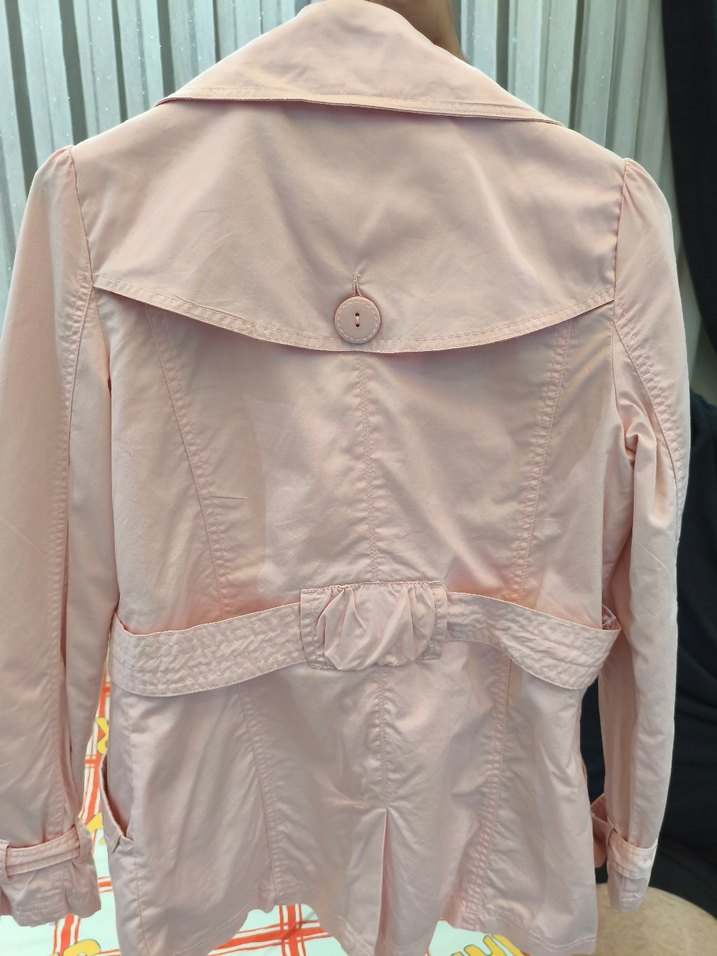 Düğmeli Pembe Midi Trençkot - Görsel 3