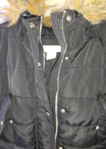 Kürk Detaylı Siyah Kadın Mont - Görsel 7