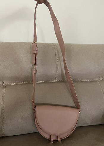 Pembe Deri Minimalist Kadın Çanta