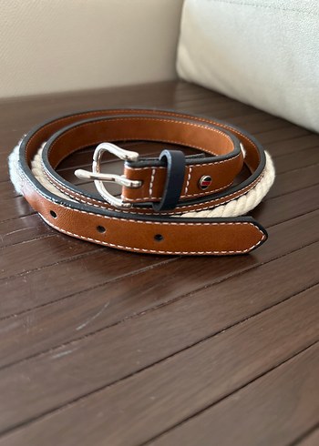Orjinal Tommy Hilfiger Kahverengi Deri Kemer