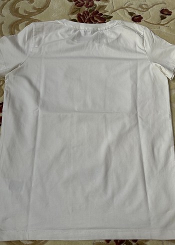 s Beden Calvin Klein Beyaz Baskılı Kısa Kollu Tişört