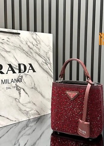  Beden siyah Renk Prada Siyah Pullu Kadın Çanta