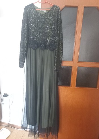 Siyah Uzun Kollu Gotik Abiye Elbise