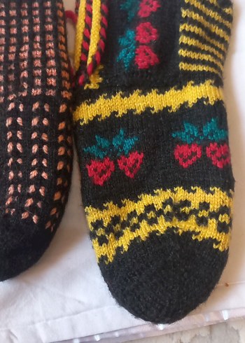 Desenli Kız Çorabı, Çok Renkli Örgü - Görsel 3