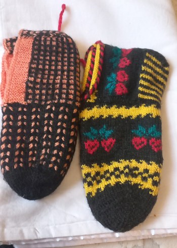 Desenli Kız Çorabı, Çok Renkli Örgü - Görsel 2
