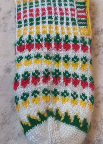 Renkli Nakışlı Kız Çorabı - Görsel 2