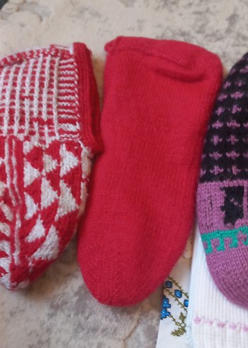 Renkli Kız Çorapları Örgü Kumaş - Görsel 4