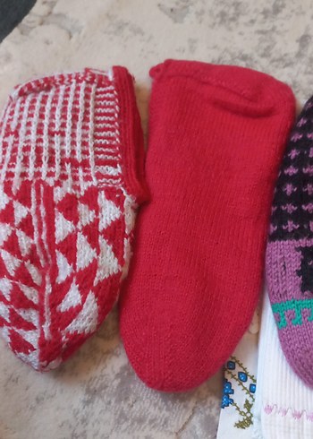 Renkli Kız Çorapları Örgü Kumaş - Görsel 3