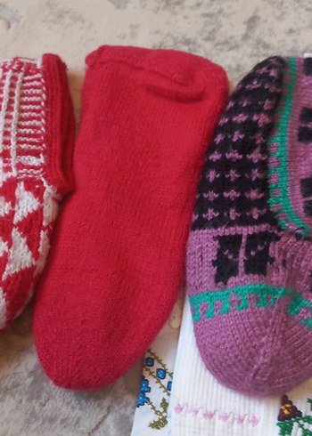 Renkli Kız Çorapları Örgü Kumaş - Görsel 5