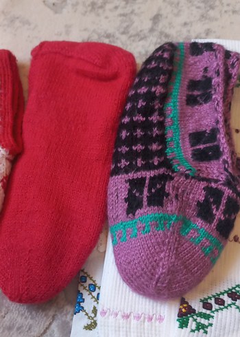 Renkli Kız Çorapları Örgü Kumaş - Görsel 6