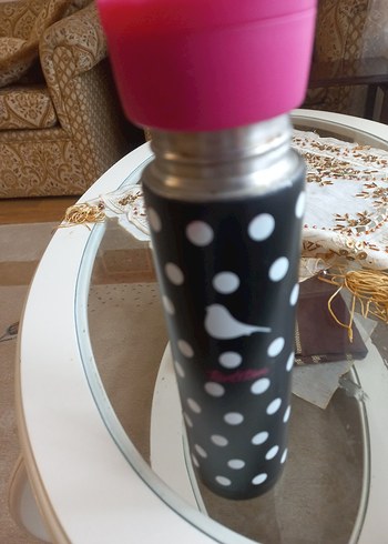 Pembe Kapaklı Renkli Noktalı Termo - Görsel 5