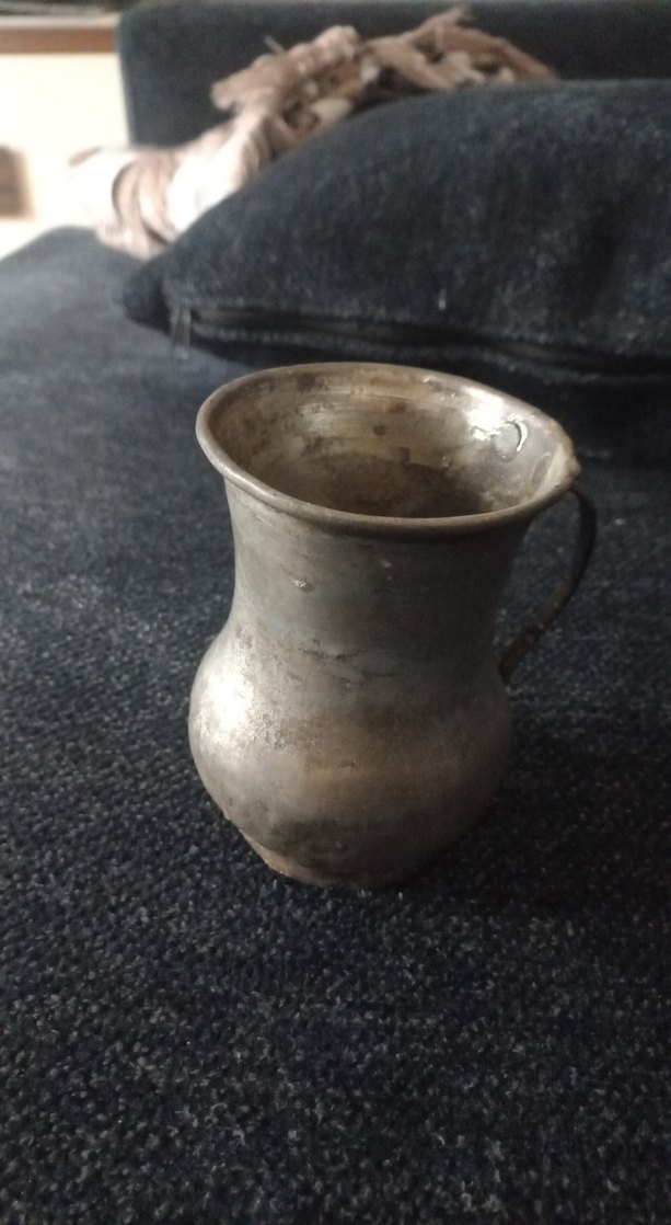 Antika bakır Kulplu ayran su tası - Görsel 5