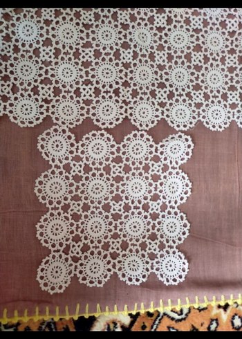 El Yapımı Beyaz Dantel Örtü - Görsel 2