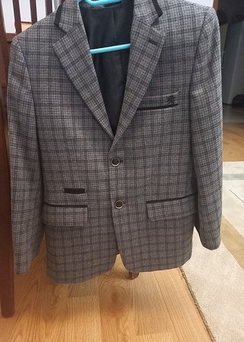 Gri Ekose Desenli Erkek Ceket.10.11 yaş - Görsel 10