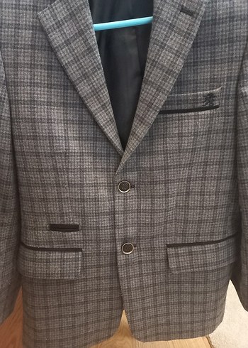 Gri Ekose Desenli Erkek Ceket.10.11 yaş - Görsel 9